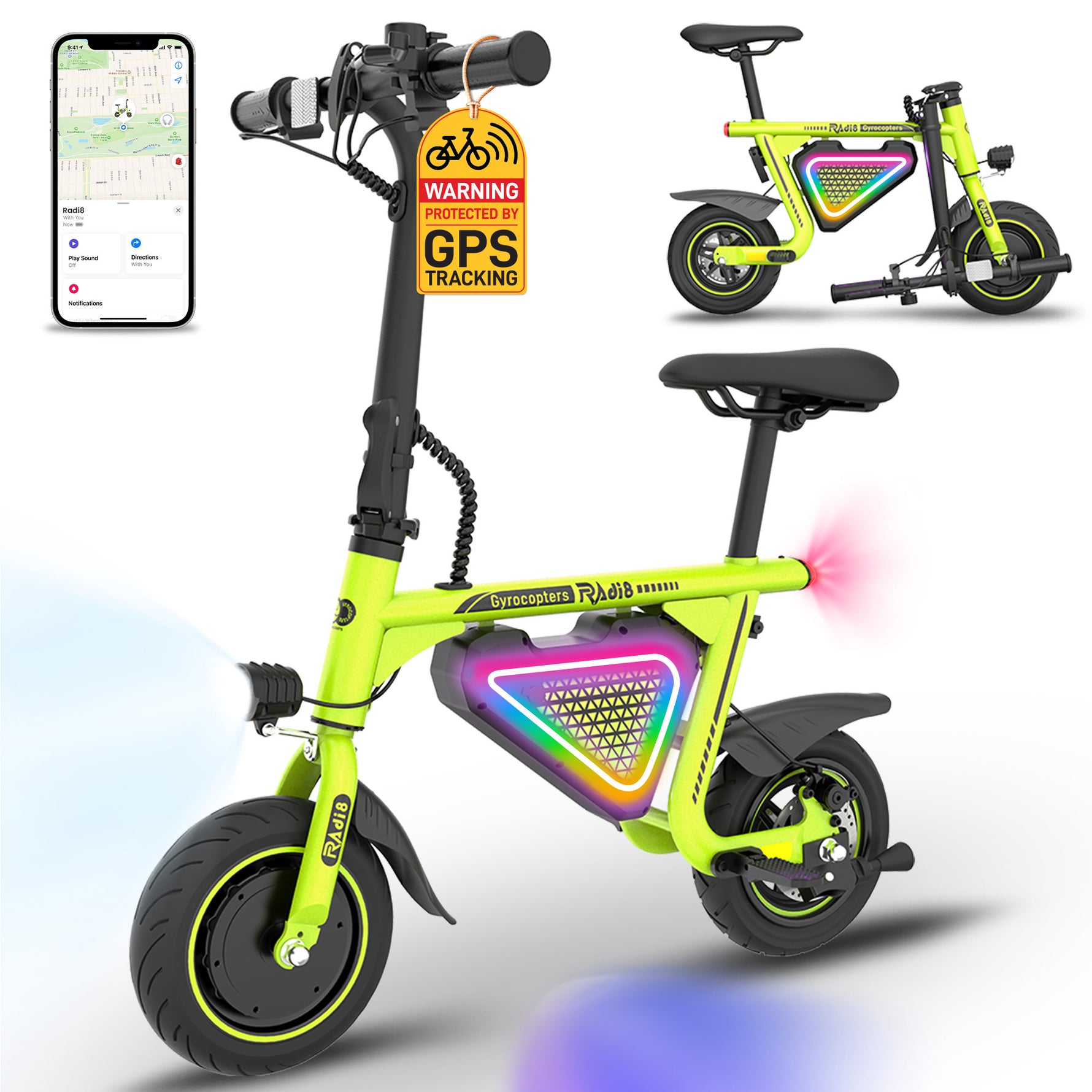 Gyrocopters Radi8 Electric Bike - Anti-Theft GPS Tracker