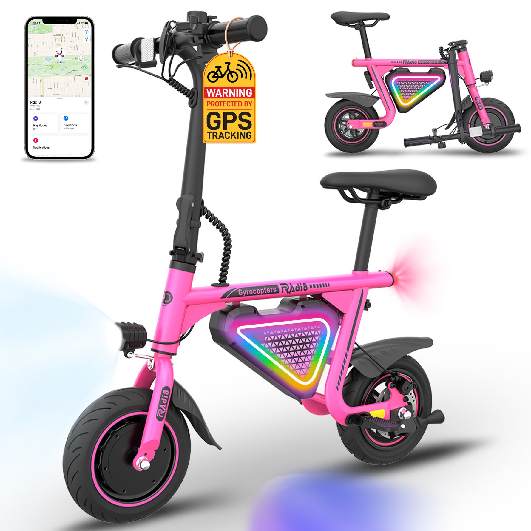 Gyrocopters Radi8 Electric Bike - Anti-Theft GPS Tracker