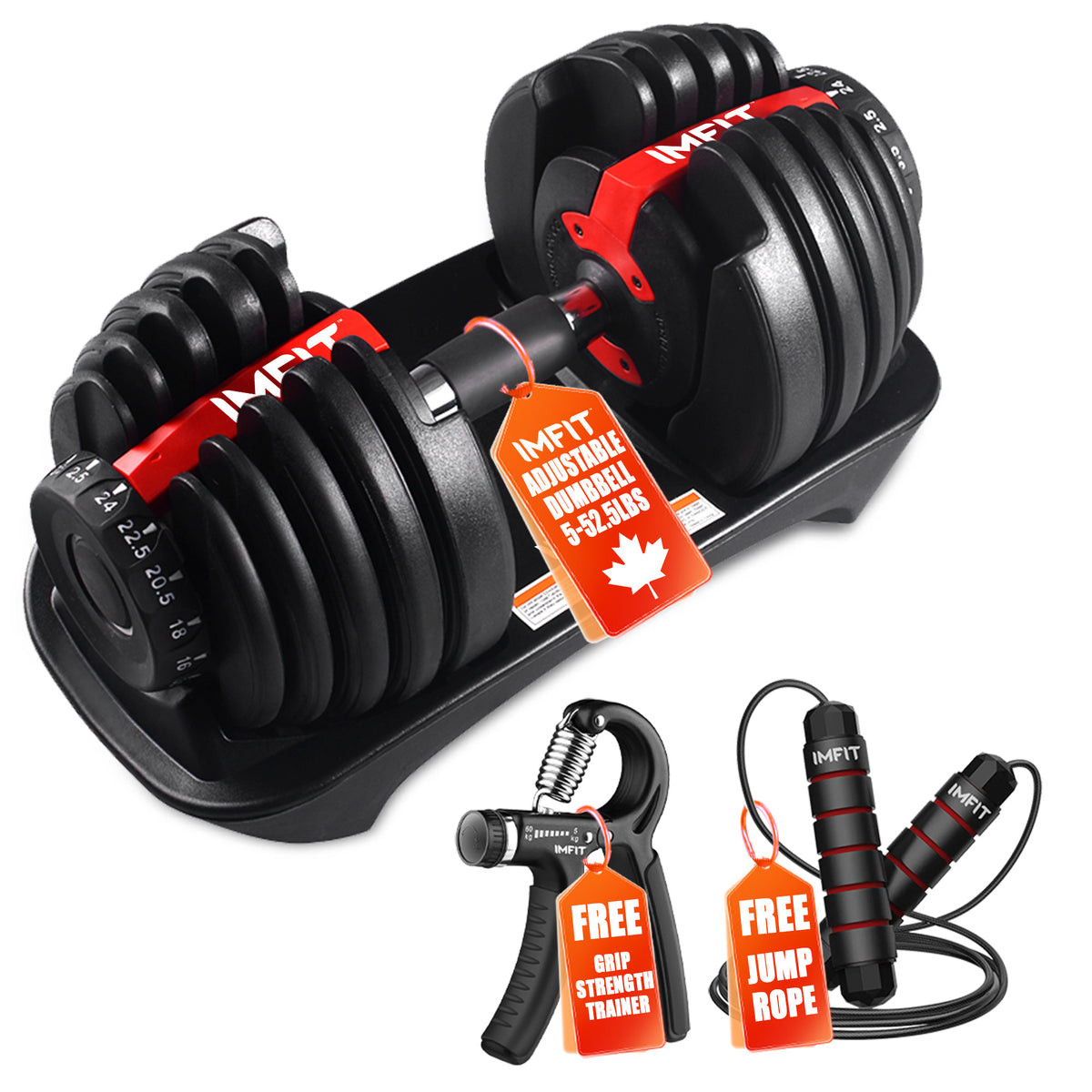 IMFIT Adjustable Dumbbell Set (5-52.5 lbs) – IMGadgets