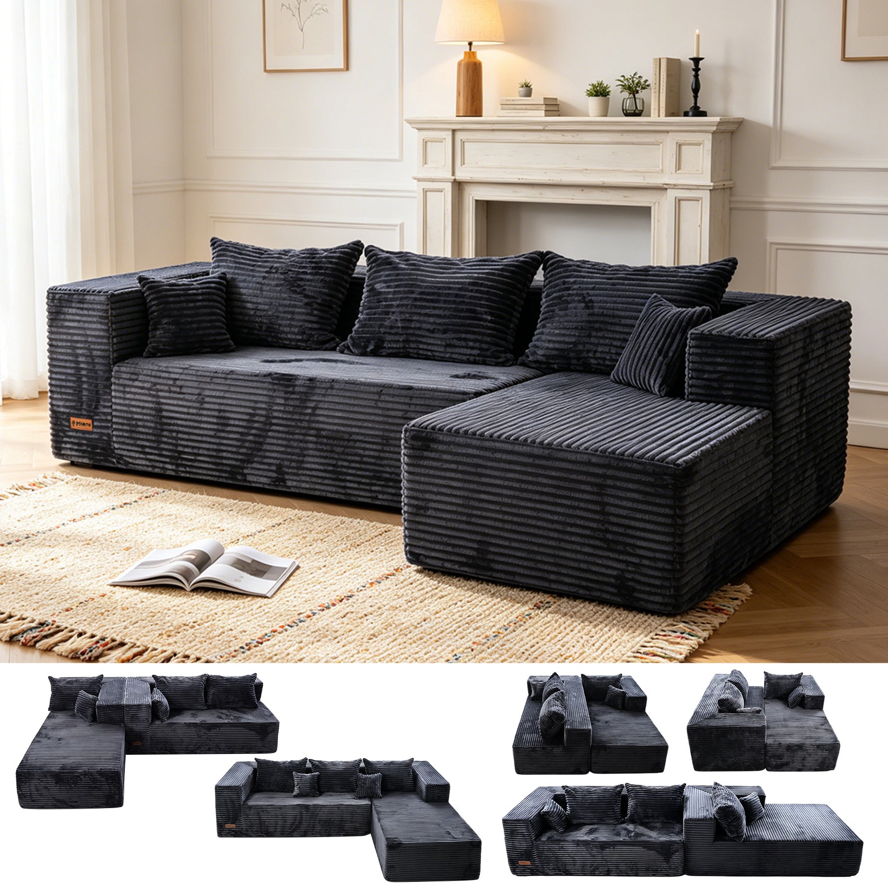 IMHome Boneless L-Shaped Sofa - 5 in 1 Modular Cloud Couch