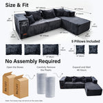 IMHome Boneless L-Shaped Sofa - 5 in 1 Modular Cloud Couch