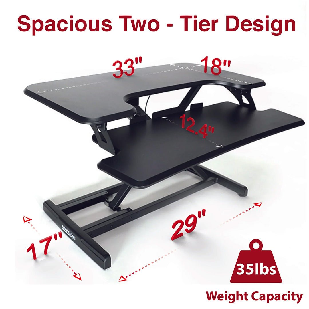 IMHOME Adaptzone A Pro Plus Desk Riser - 33" Sit-Stand Converter