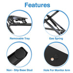 Rehausseur de bureau assis-debout réglable | Surface de 89 cm de large | Capacité de 16 kg | Hauteur ergonomique réglable (11 à 49 cm) | Plateau de clavier amovible | Base antidérapante | Assemblage minimal | Construction en bois et métal 