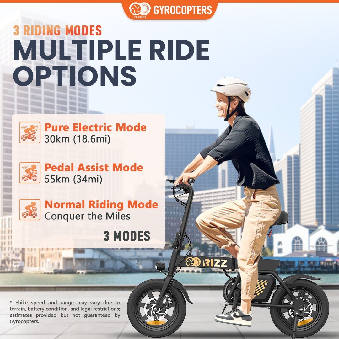 Re-certified Gyrocopters Rizz Electric Bike - 25Km/h Speed