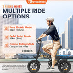Gyrocopters Rizz Electric Bike for Adults/Teens | UL2849 Safe Folding Ebike | Peak 400W Brushless Motor 14*2 Inch Tires | Speed up to 25Km/h | Range up to 55Km | GPS tracker | Compact & Light E-bike with Disc Brakes