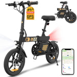 Gyrocopters Rizz Electric Bike for Adults/Teens | UL2849 Safe Folding Ebike | Peak 400W Brushless Motor 14*2 Inch Tires | Speed up to 25Km/h | Range up to 55Km | GPS tracker | Compact & Light E-bike with Disc Brakes
