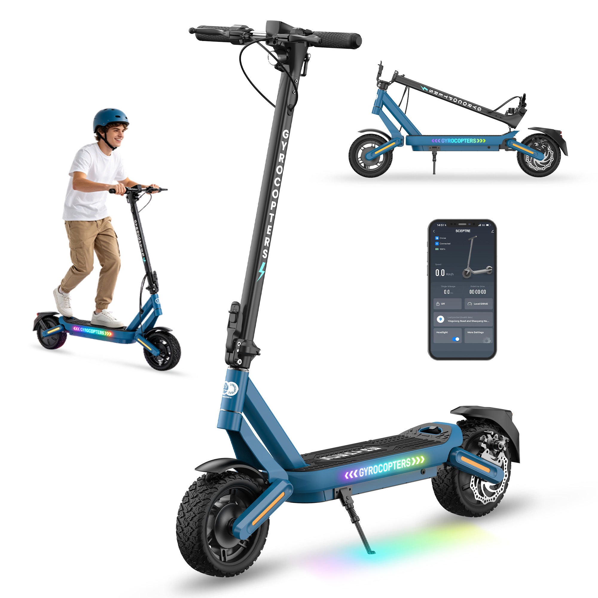 Gyrocopters Sceptre Electric Scooter - 40km Range, 38 Km/h Speed