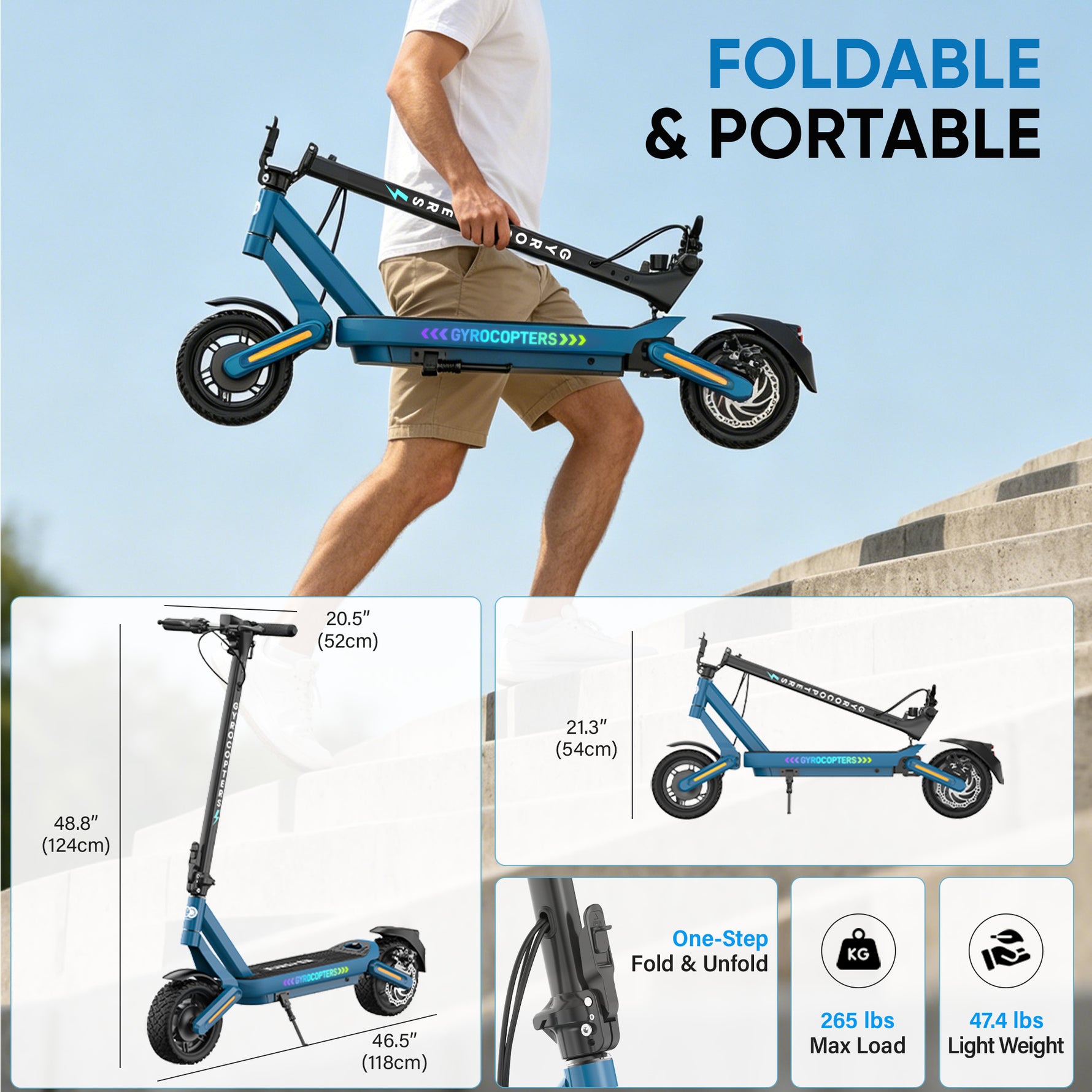 Gyrocopters Sceptre Electric Scooter - 40km Range, 38 Km/h Speed