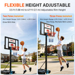 IMFIT Basketball Hoop - 3.5 to 6.9 ft Adjustable Height for Teens