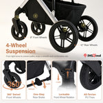 IMLoved BabyGo 4-in-1 Convertible Stroller – All-Terrain Baby Travel Stroller