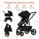 IMLoved BabyGo 4-in-1 Convertible Stroller – All-Terrain Baby Travel Stroller