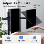 Support de bureau double écran IMGadgets | Compatible avec 2 écrans LCD/LED de 13 à 32 pouces, inclinaison de 5° vers le haut et vers le bas | Rotation à 360° | Supporte jusqu'à 8 kg par bras 