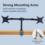 Support de bureau double écran IMGadgets | Compatible avec 2 écrans LCD/LED de 13 à 32 pouces, inclinaison de 5° vers le haut et vers le bas | Rotation à 360° | Supporte jusqu'à 8 kg par bras 