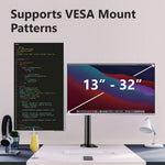 Support de bureau double écran IMGadgets | Compatible avec 2 écrans LCD/LED de 13 à 32 pouces, inclinaison de 5° vers le haut et vers le bas | Rotation à 360° | Supporte jusqu'à 8 kg par bras 