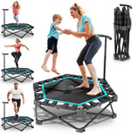Trampoline de fitness pliable IMFIT 107 cm (42 po) | Capacité de charge : 150 kg (331 lb) | Rebond ultra-silencieux | Guidon réglable sur 3 niveaux | Conception pliable compacte | Exercice cardio complet à faible impact | Montage facile 
