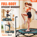 Trampoline de fitness pliable IMFIT 107 cm (42 po) | Capacité de charge : 150 kg (331 lb) | Rebond ultra-silencieux | Guidon réglable sur 3 niveaux | Conception pliable compacte | Exercice cardio complet à faible impact | Montage facile 