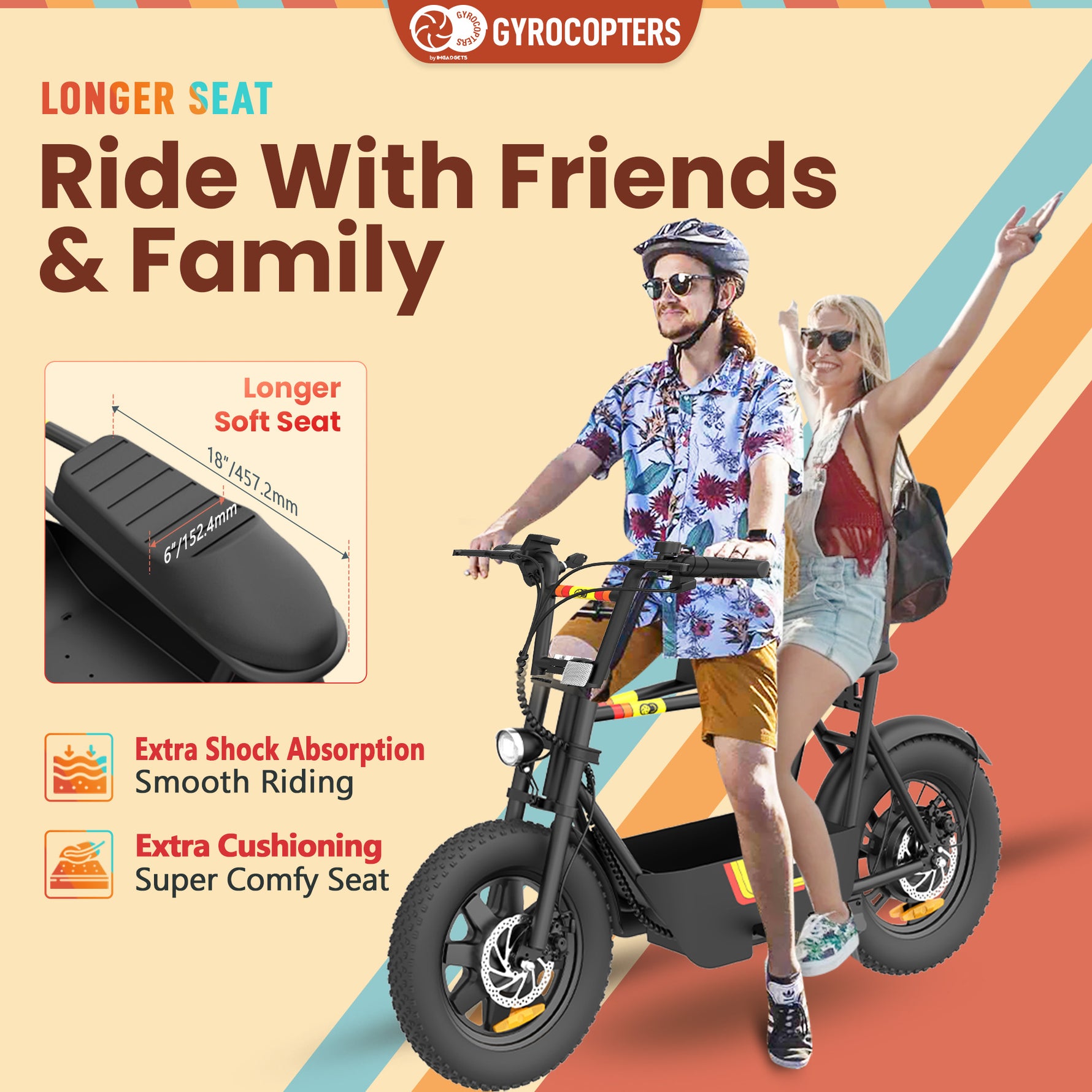 Gyrocopters Vortex Electric Bike - UL 2272 Safe with Storage