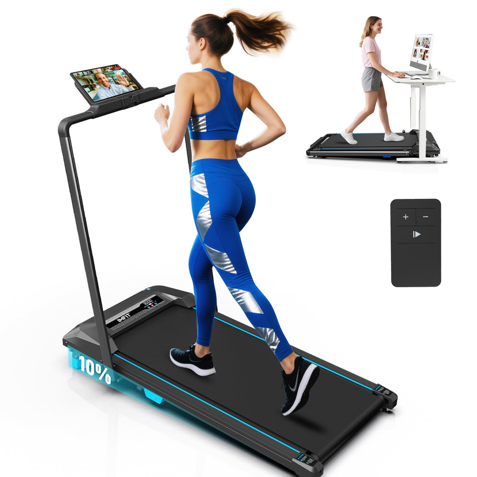 IMFIT Walking Pad Pro Treadmill | Compact Foldable Design | Quiet Operation | Manual Incline | Handrail for Extra Support | Tablet Mount | Remote Control | Space-Saving | 265 lbs Capacity | Home & Office Use