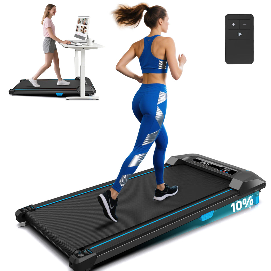 IMFIT Walking Pad Lite Treadmill | Compact & Space-Saving Design | Quiet 2.5HP Motor | Manual Incline Boost | Real-Time Fitness Tracking | User-Friendly Remote | Supports Up to 265 lbs | Perfect for Home & Office Use