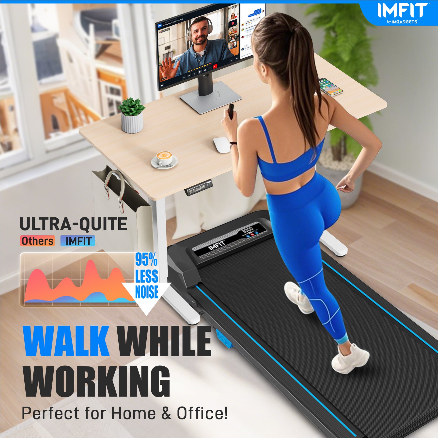 IMFIT Walking Pad Lite Treadmill - 10% Incline Bracket