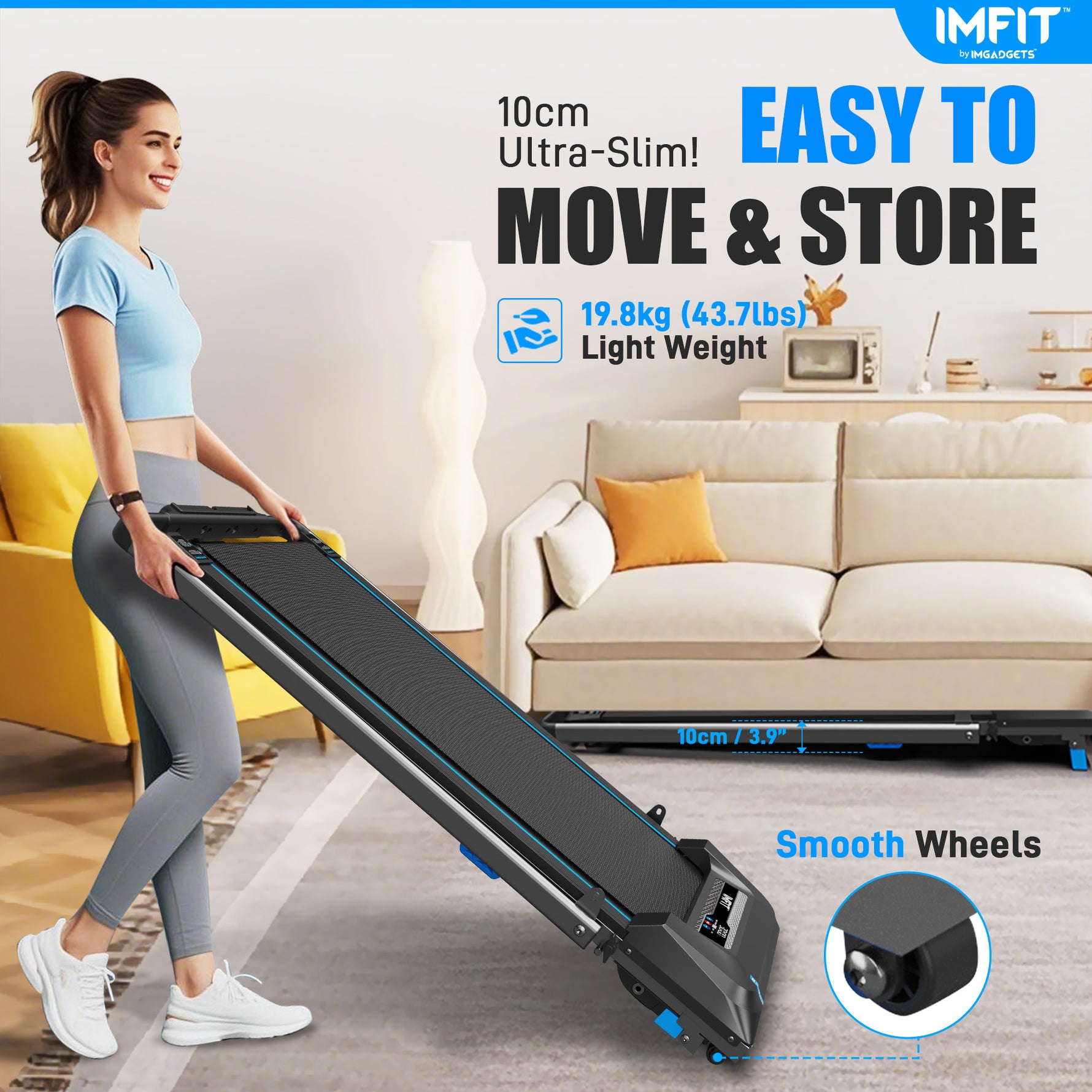 IMFIT Walking Pad Pro Treadmill - 10km Range