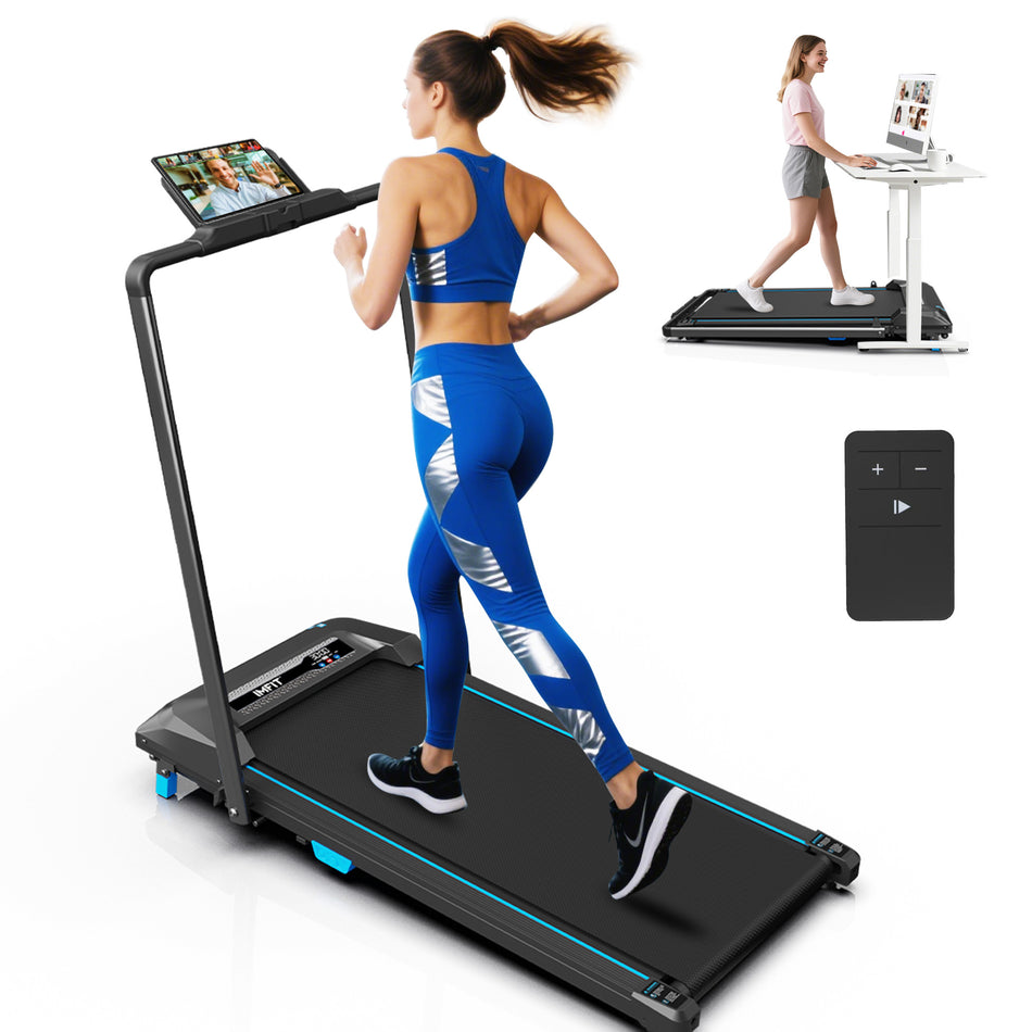 IMFIT Walking Pad Pro Treadmill | Compact Foldable Design | Quiet Operation | Manual Incline | Handrail for Extra Support | Tablet Mount | Remote Control | Space-Saving | 265 lbs Capacity | Home & Office Use