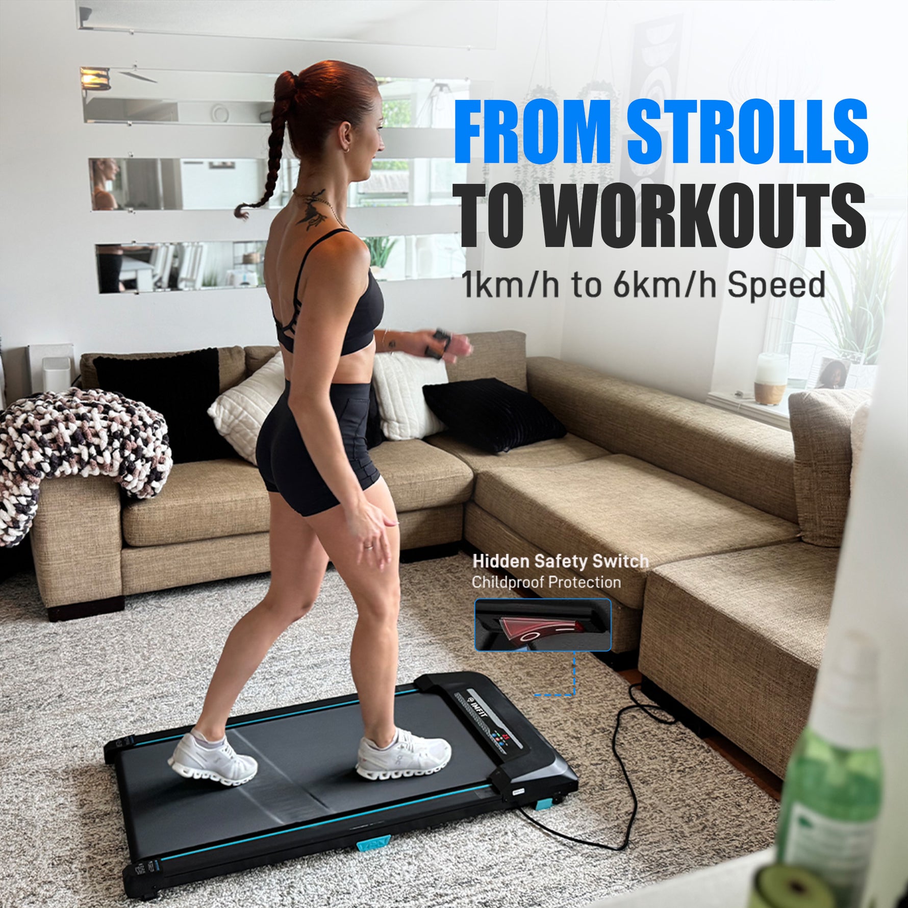 IMFIT Walking Pad Lite Treadmill - 10% Incline Bracket
