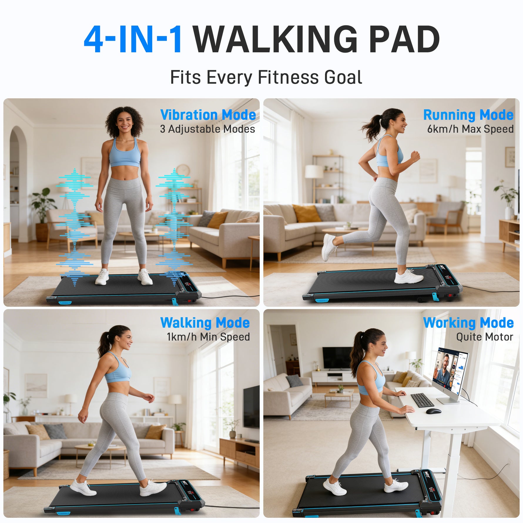 IMFIT Walking Pad Max -  Treadmill with Built-in Vibration and Inclination Modes