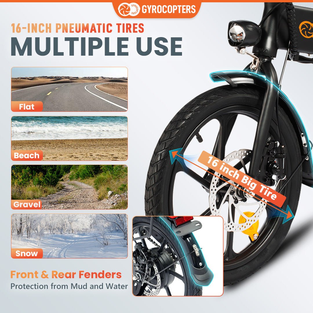 Re-Certified Gyrocopters Whiz Foldable Electric Bike - 67 km Range