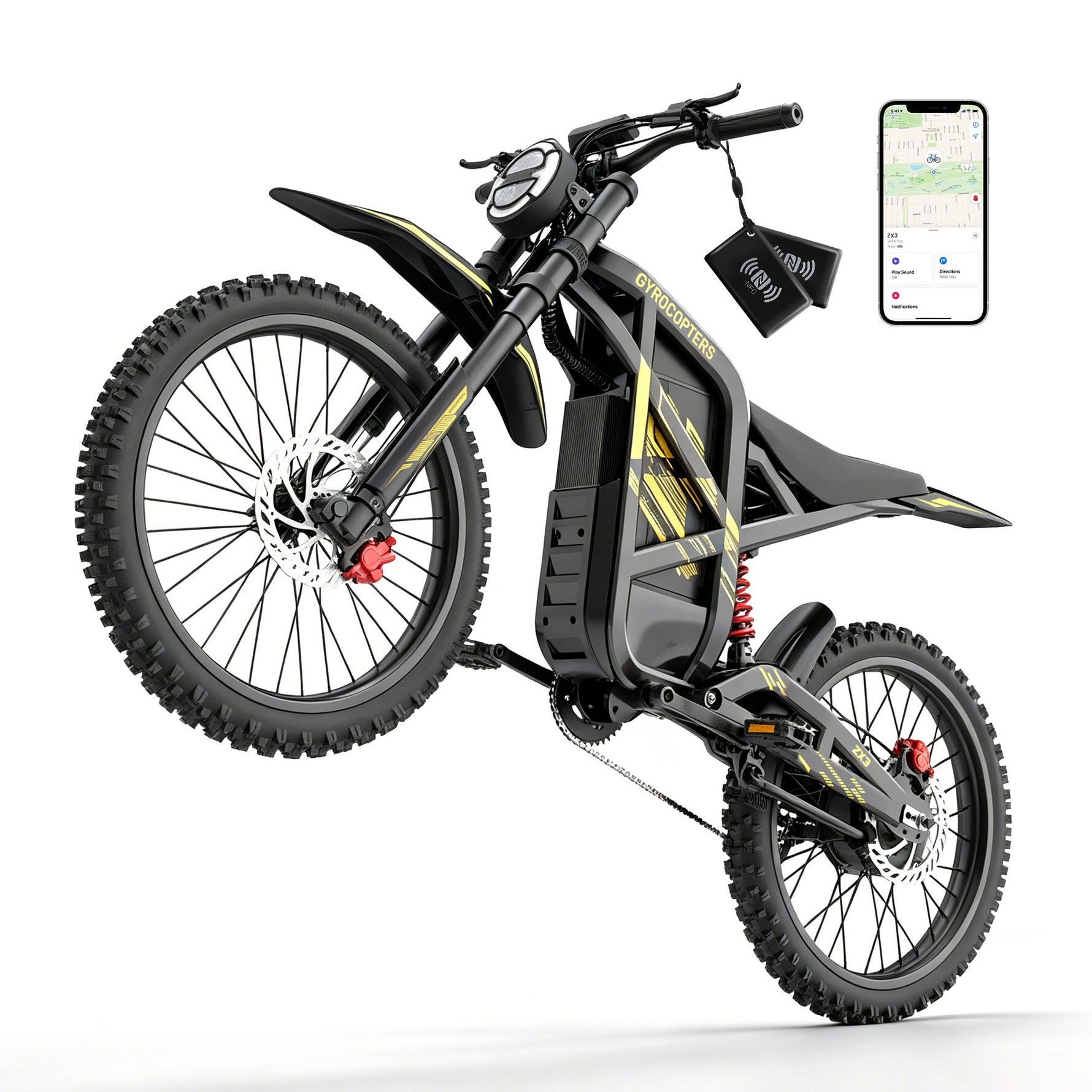 Gyrocopters ZX3 Electric Dirt Bike - 2800W Peak Power, 60 Km/h Max Speed
