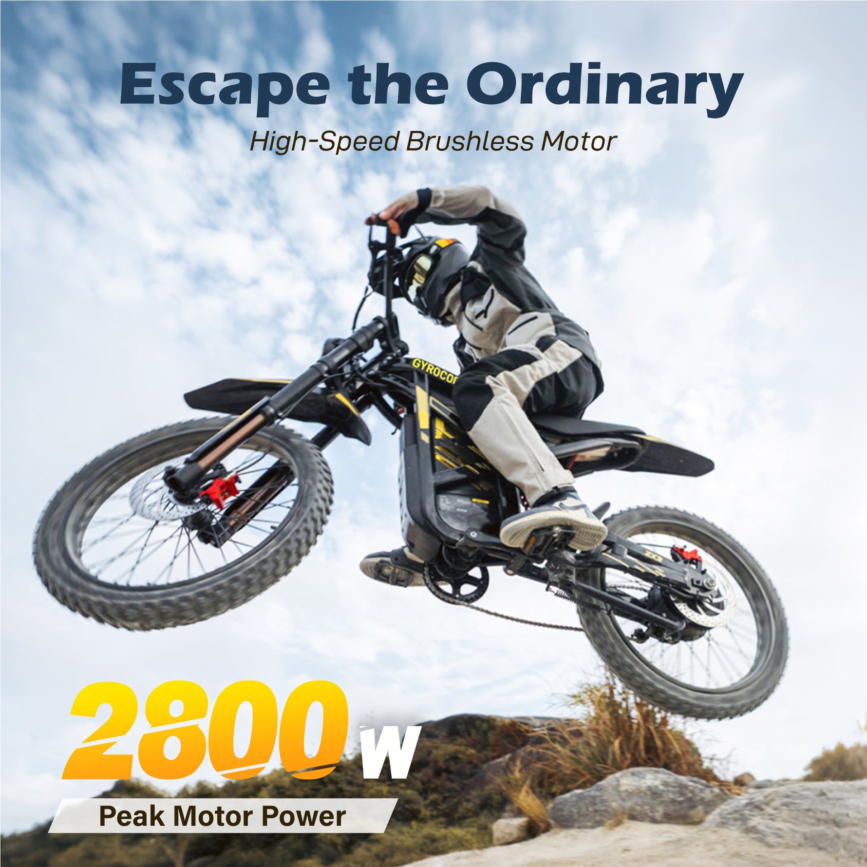 Gyrocopters ZX3 Electric Dirt Bike - 2800W Peak Power, 60 Km/h Max Speed