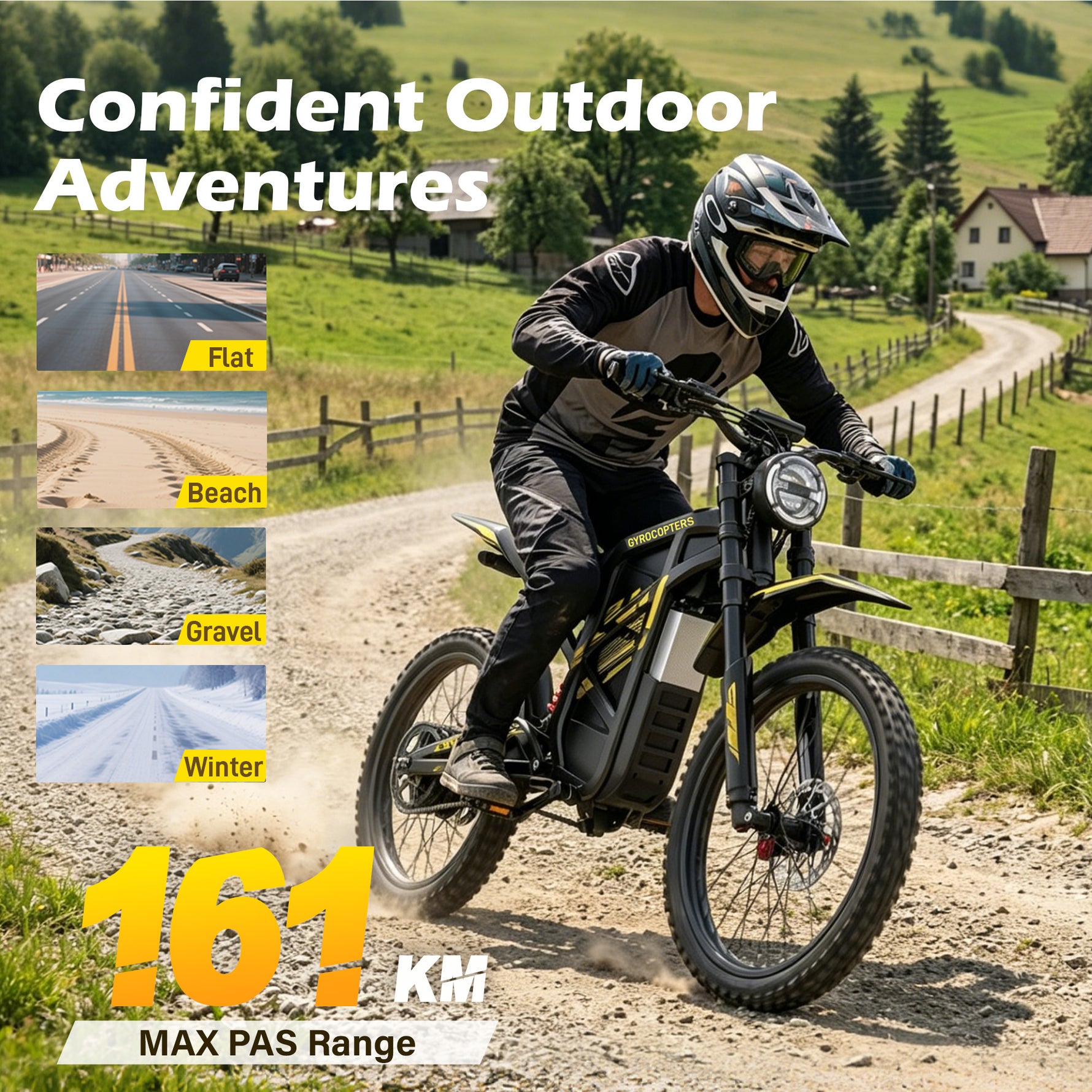 Gyrocopters ZX3 Electric Dirt Bike - 2800W Peak Power, 60 Km/h Max Speed