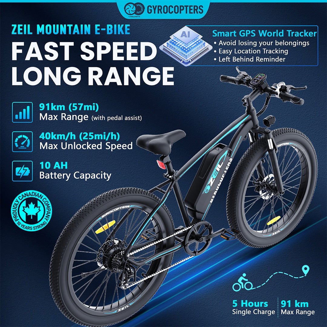 Gyrocopters Zeil Mountain E-Bike - 826W Peak Motor