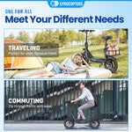 Trottinette électrique Gyrocopters Zeno | Moteur de 500 W (puissance maximale) | Vitesse de 25 km/h | Certification de sécurité UL2272 | Autonomie de 25 km | Siège à suspension | GPS | Régulateur de vitesse | Pliage rapide | Grand panier 
