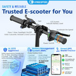 Trottinette électrique Gyrocopters Zeno | Moteur de 500 W (puissance maximale) | Vitesse de 25 km/h | Certification de sécurité UL2272 | Autonomie de 25 km | Siège à suspension | GPS | Régulateur de vitesse | Pliage rapide | Grand panier 