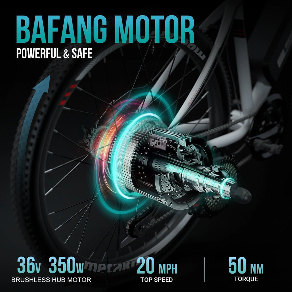 Macfox Cybertrack 100 26" Electric Mountain Bike l Shimano Professional Speed l 350W Powerful Motor l16.7Inch Frame