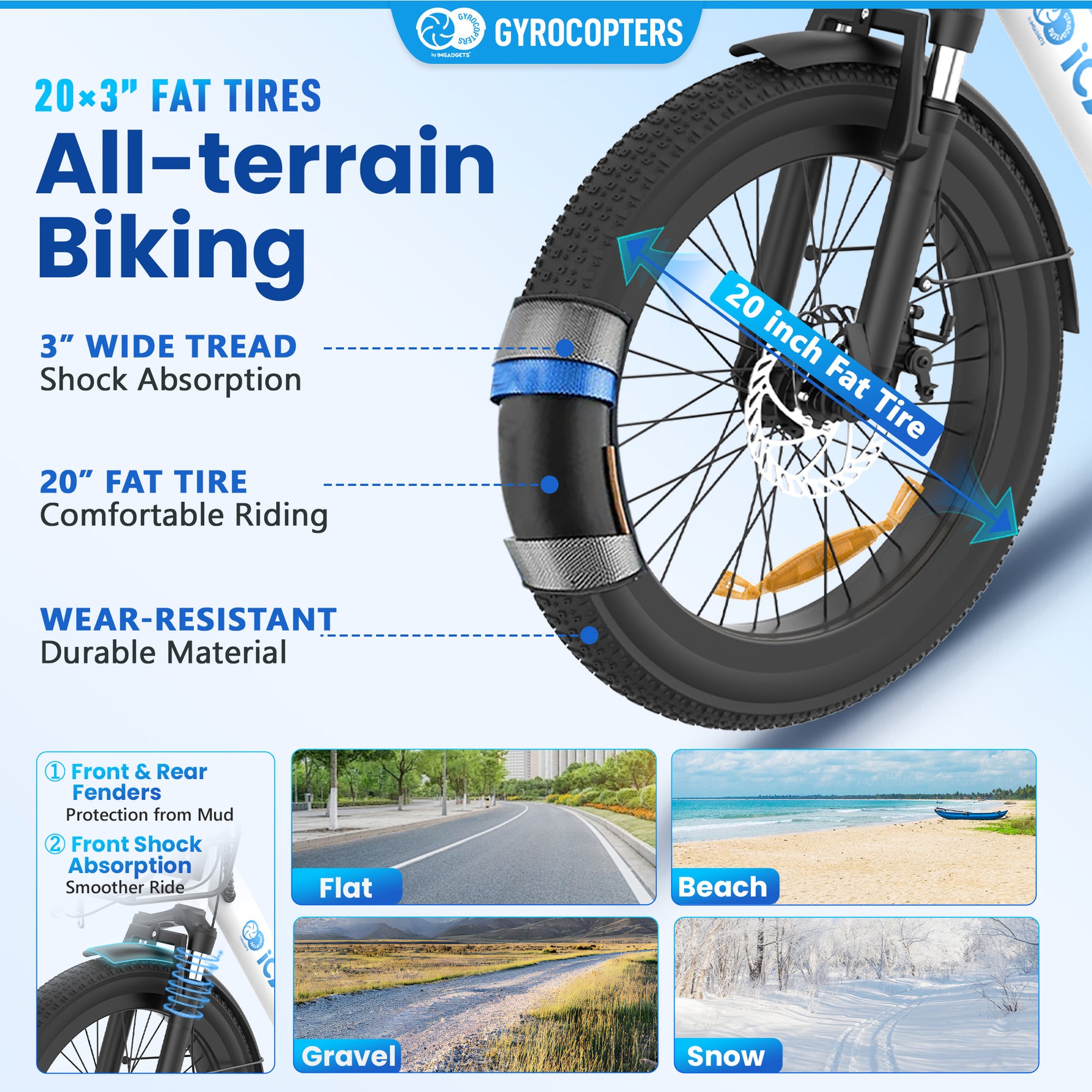 Gyrocopters iCaddy Foldable Electric Bike - 125 km PAS Range