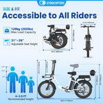 Gyrocopters iCaddy Foldable Electric Bike - 125 km PAS Range