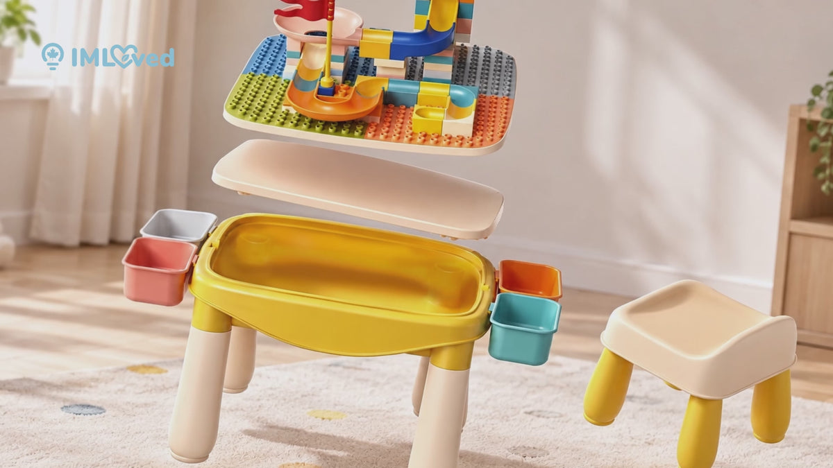IMLoved Kids Table and Chair Set - Multi-Activity Toddler Play Table