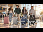 IMHome Luggage Set (3 pc) with GPS Tracker - Ultra Lightweight, Heavy Duty Suitcase