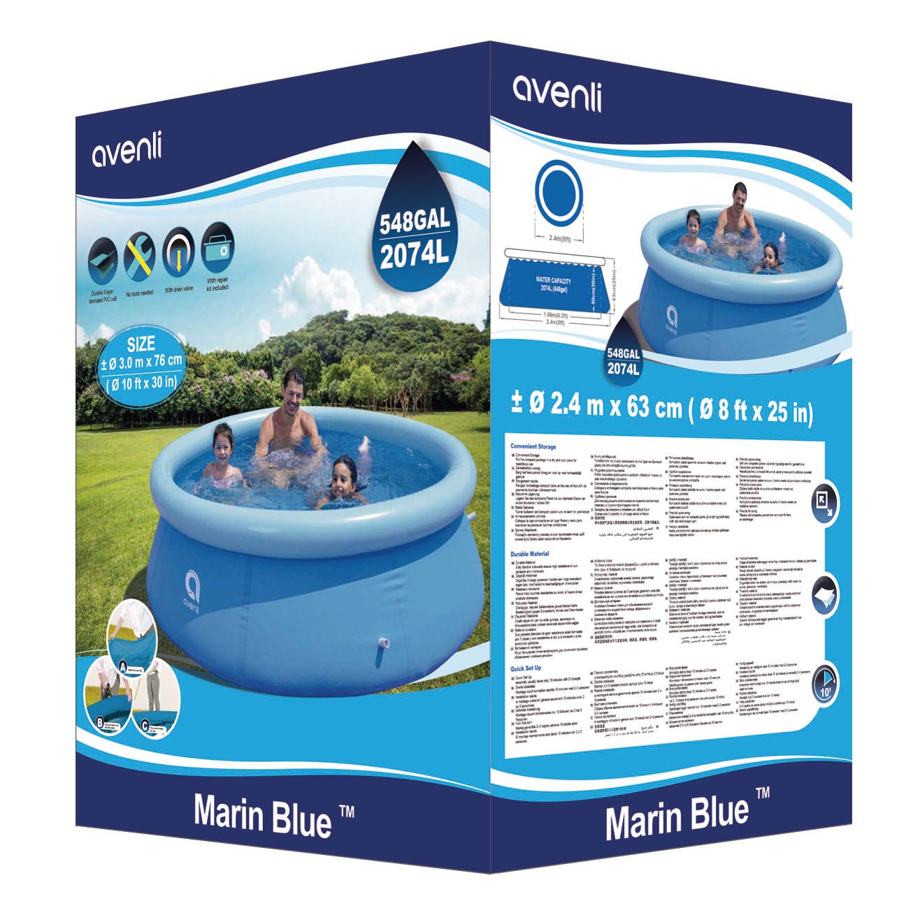 AVENLI Family Inflatable Family Swimming Pool With Thick Padding ...