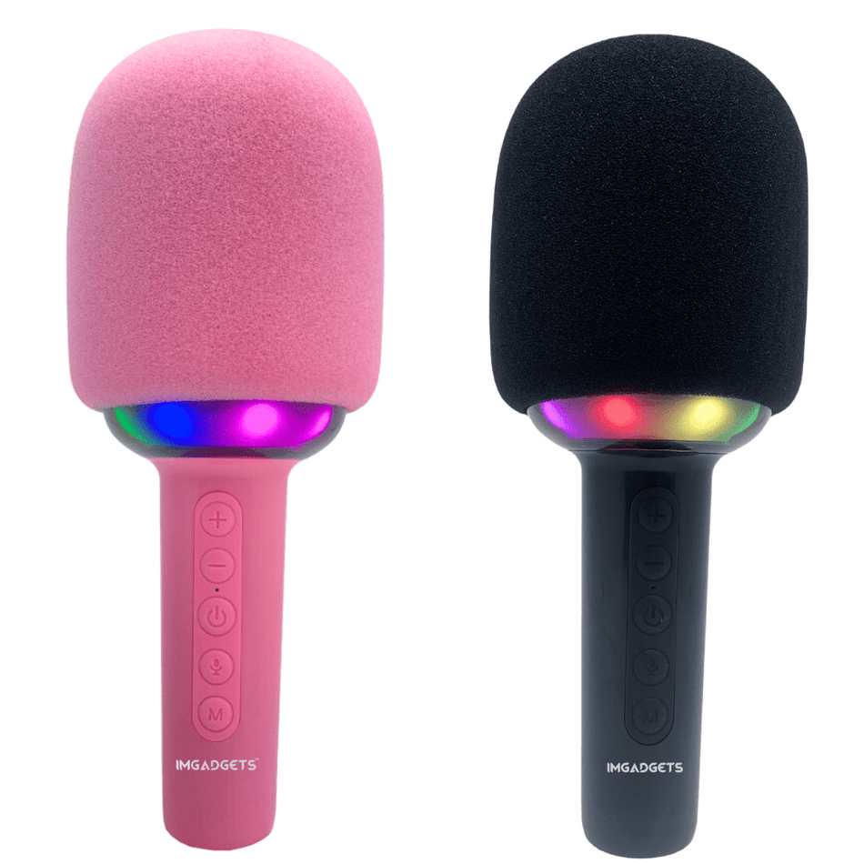 IMGadgets Karaoke Microphone for Kids and Adults| LED lights | Bluetooth and in-built Speaker| Rechargeable Battery | Recording and Voice changing Feature