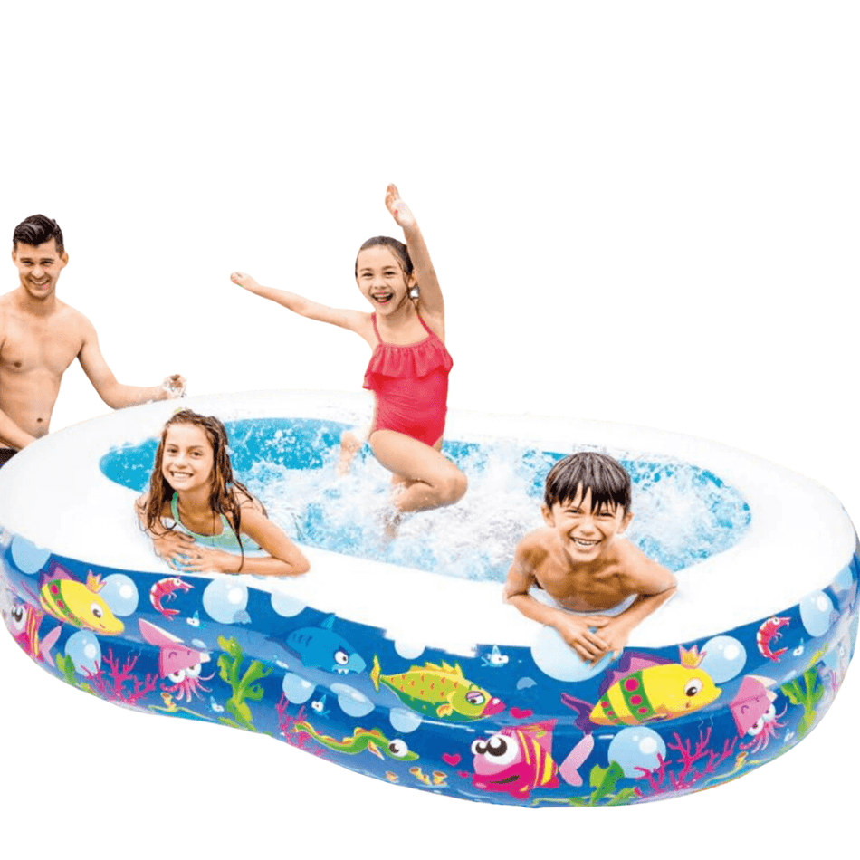 Ocean 8 Inflatable Kids Pool | Kiddie Pool for toddlers | Above Ground Summer Outside Pools  |Garden and Backyard Pool |5.7ft x 3.5ft x 1.5ft (L x W x H)