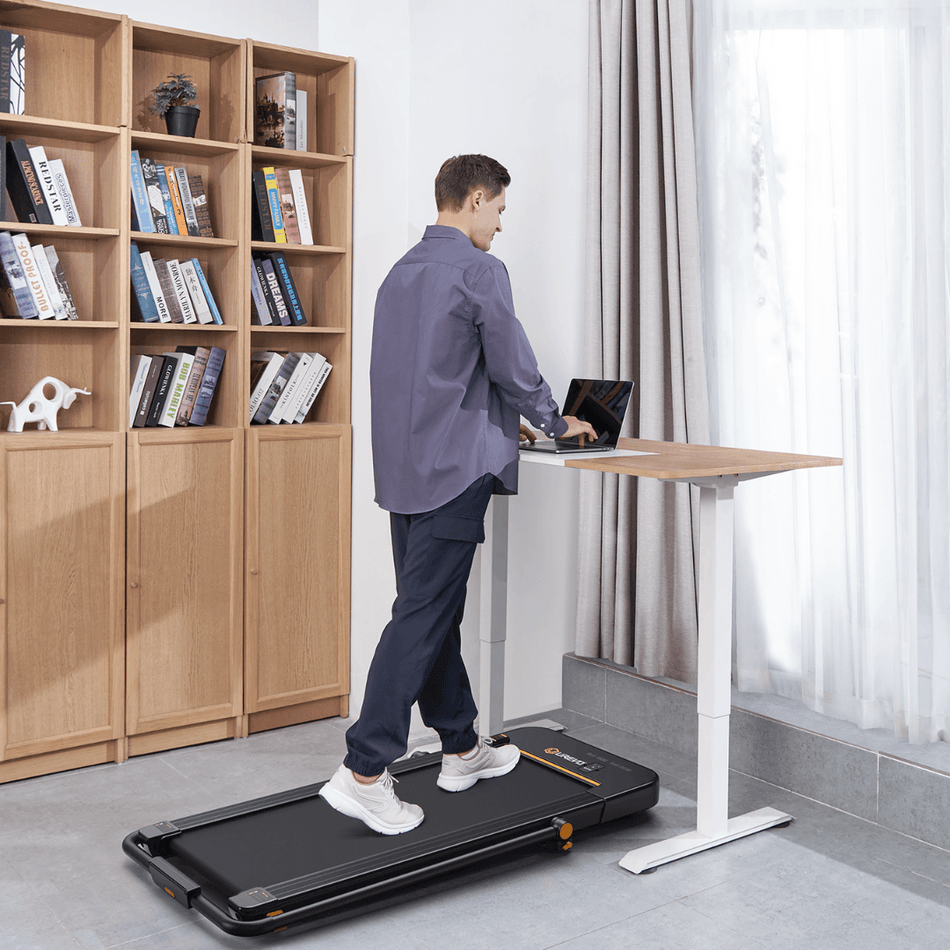 Urevo Strol Lite 2-in-1 Under Desk Treadmill  |2.5 HP Folding Electric Treadmill | Office and Home Treadmills| Jogging pad | LED and Remote Control
