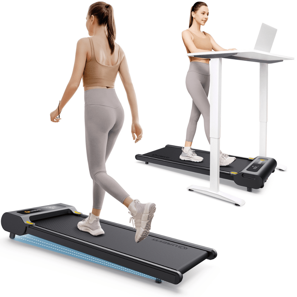 UREVO E3S Walking Pad with Incline| Under Desk Treadmill for Home/Office with Smart App |  265lbs Weight Capacity | Remote Control |  LED Display
