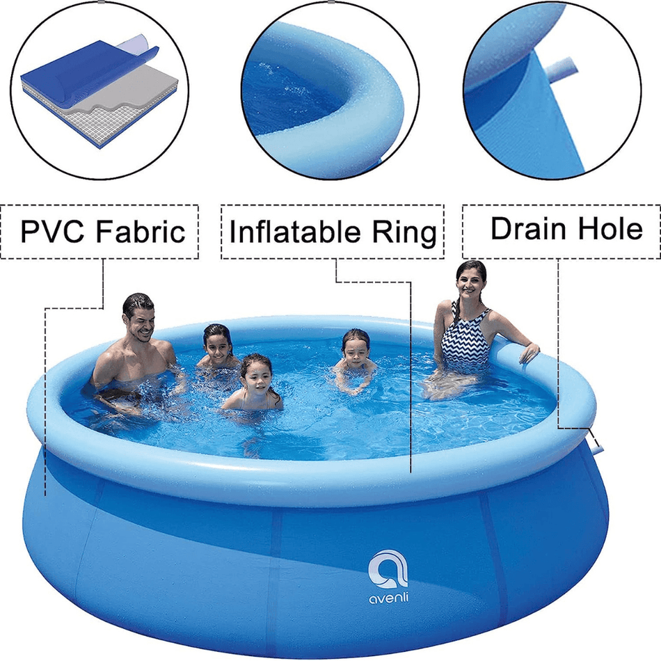 Avenli Family Inflatable Swimming Pool | Outdoor Above Ground Pool |Inflatable Pool for Kids and Adults| Backyard Family Pool | 9.8ft x 2.5ft