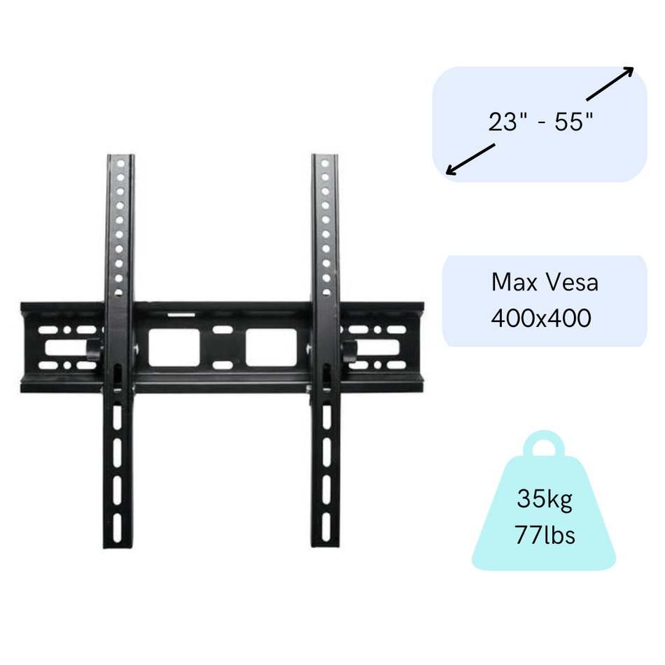 23”-55” Inches IMGadgets TV Mount with 15° down Tilt ,  TV Wall Mount Bracket,  Holds Up to 77lbs Max VESA to 400x400mm