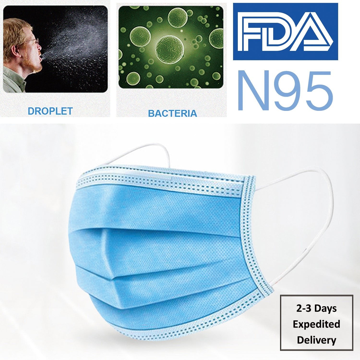 3-Ply Disposable Ear loop Sterile Anti-Pollution Face Masks - IMGadgets