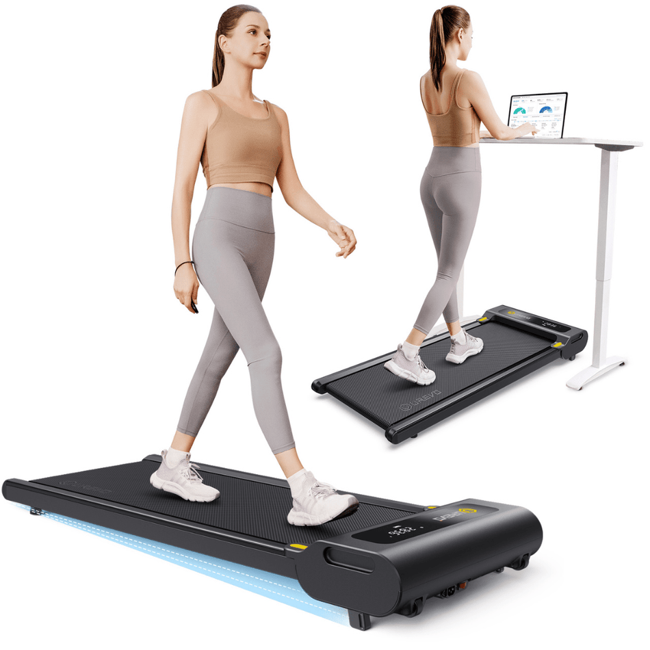 UREVO E3S Walking Pad with Incline| Under Desk Treadmill for Home/Office with Smart App |  265lbs Weight Capacity | Remote Control |  LED Display
