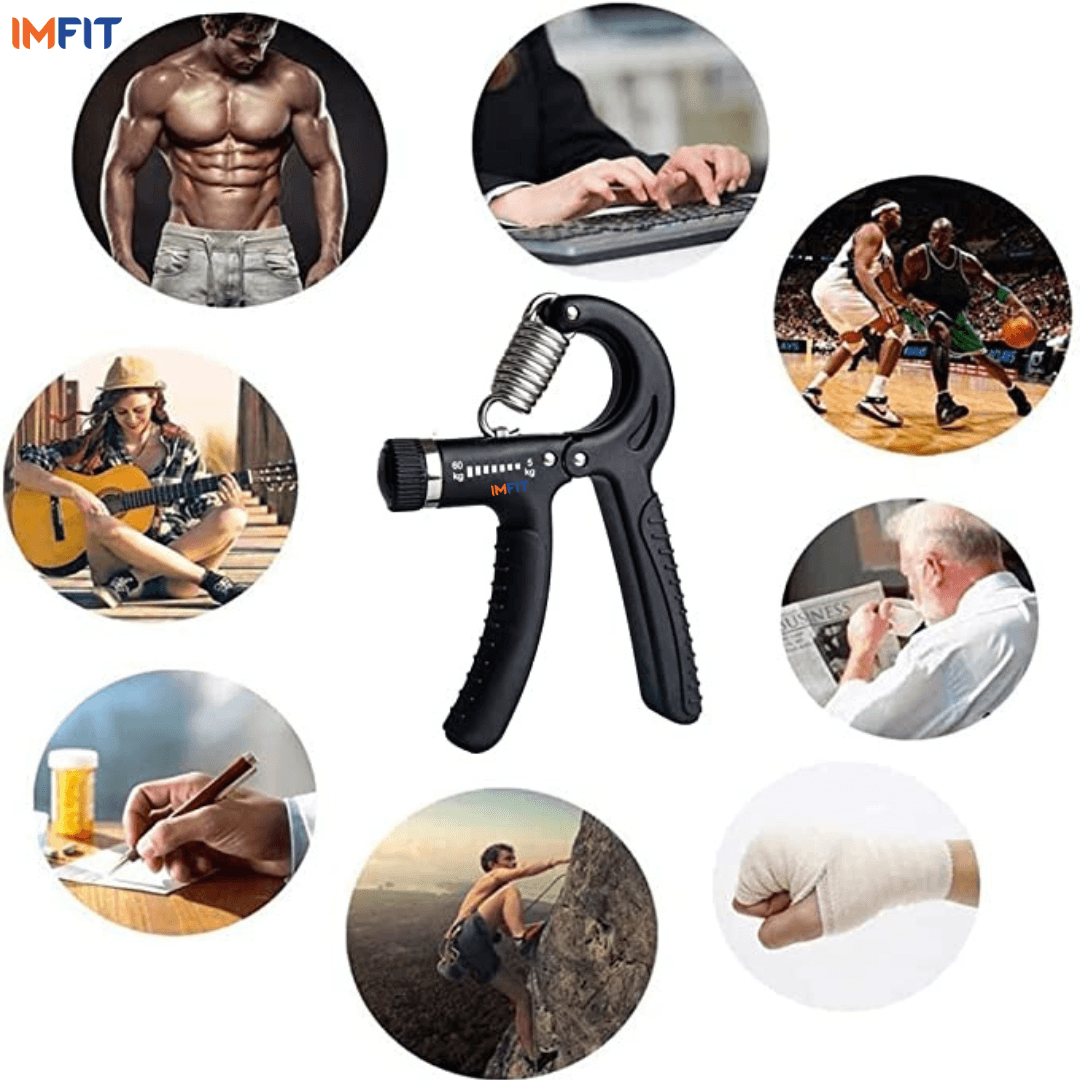 Renforceur de force de préhension | Entraîneur de force de préhension | Résistance réglable de 5 à 60 kg | Poignée antidérapante | Idéal pour les athlètes, les musiciens et la rééducation après une blessure à la main 